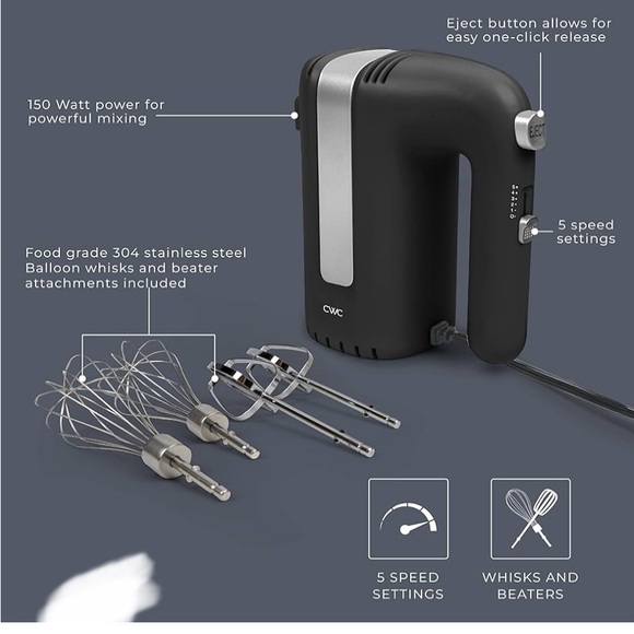 NEW!! CWC 5 Speed Hand Mixer! - Picture 3 of 5